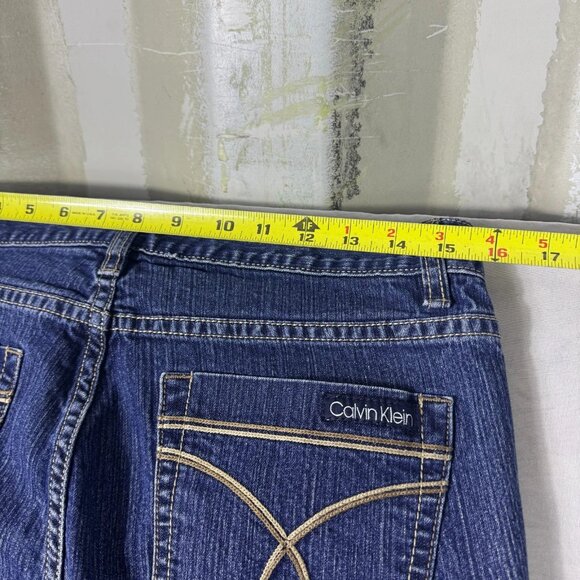 Calvin Klein Straight Leg Jeans Womens Navy Blue Denim 5-Pocket Classic Size 10 - Picture 10 of 13